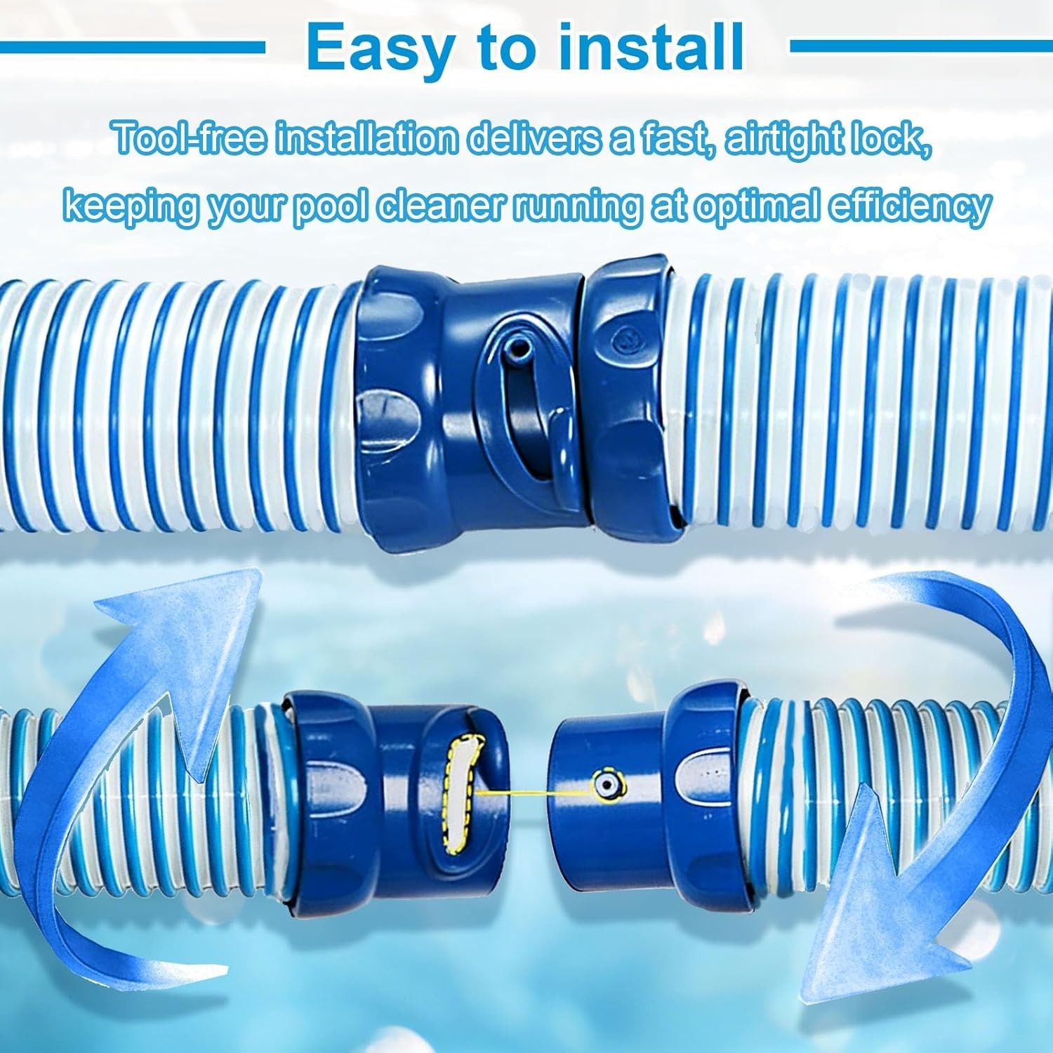 10 Pack Pool Cleaner Hose for Zodiac X7 T3 T5 MX6 MX8, 39&Prime; Twist Lock Hoses