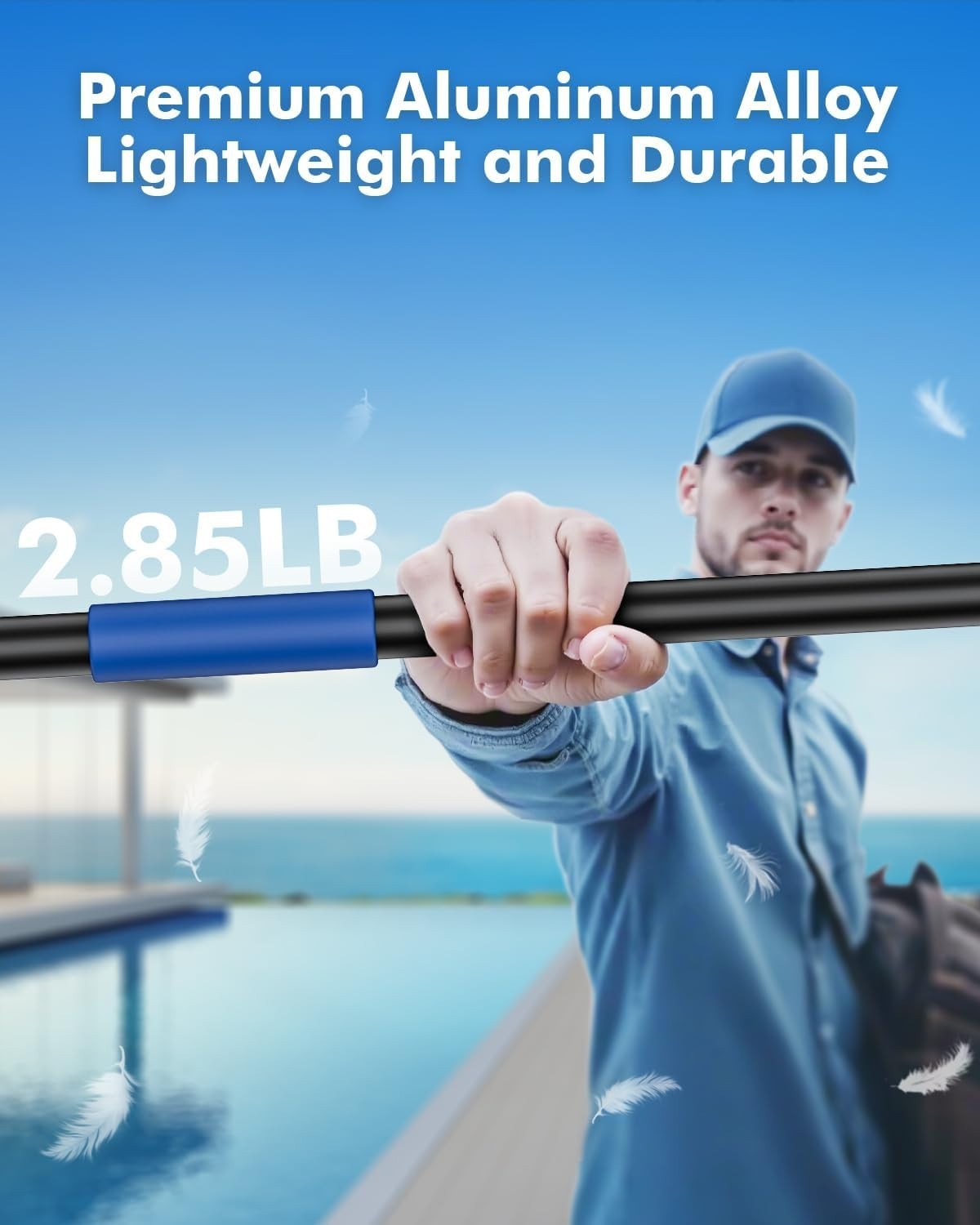 16FT Telescoping Pool Pole – Effortless Adjustment and Comfortable Grip