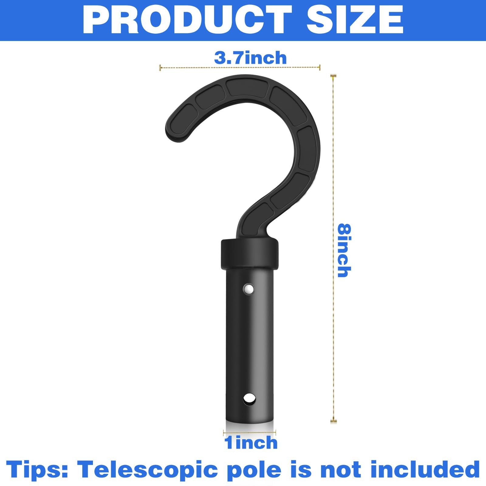 HINGTAI Pool Retriever Hook for Robotic Cleaner Accessories, Black