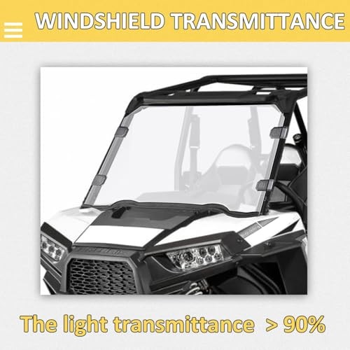 Full Windshield Compatible with Polaris RZR 15-18 4 900/XC 900, 15-20 900/S