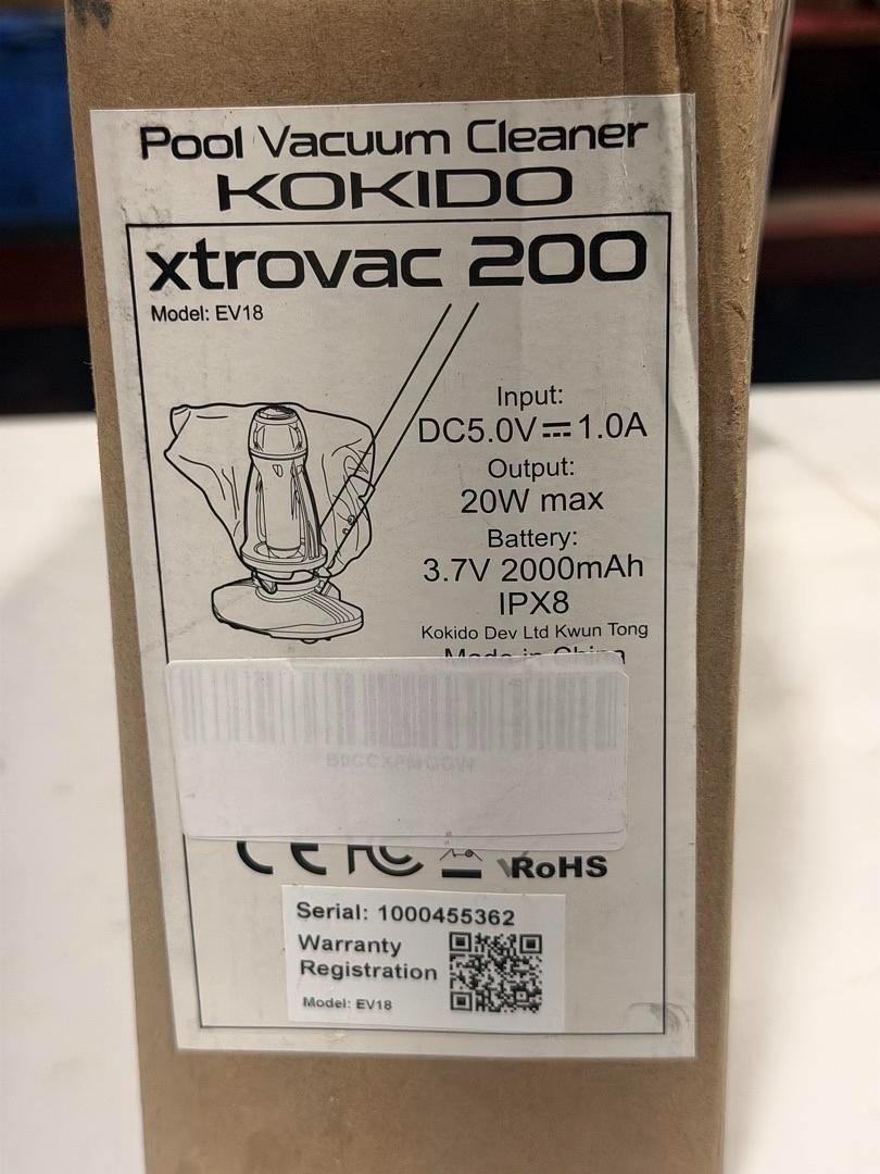 USED Kokido Xtrovac 200 Rechargeable Pool Spa Hot Tub Vacuum Cleaner Direct Flow