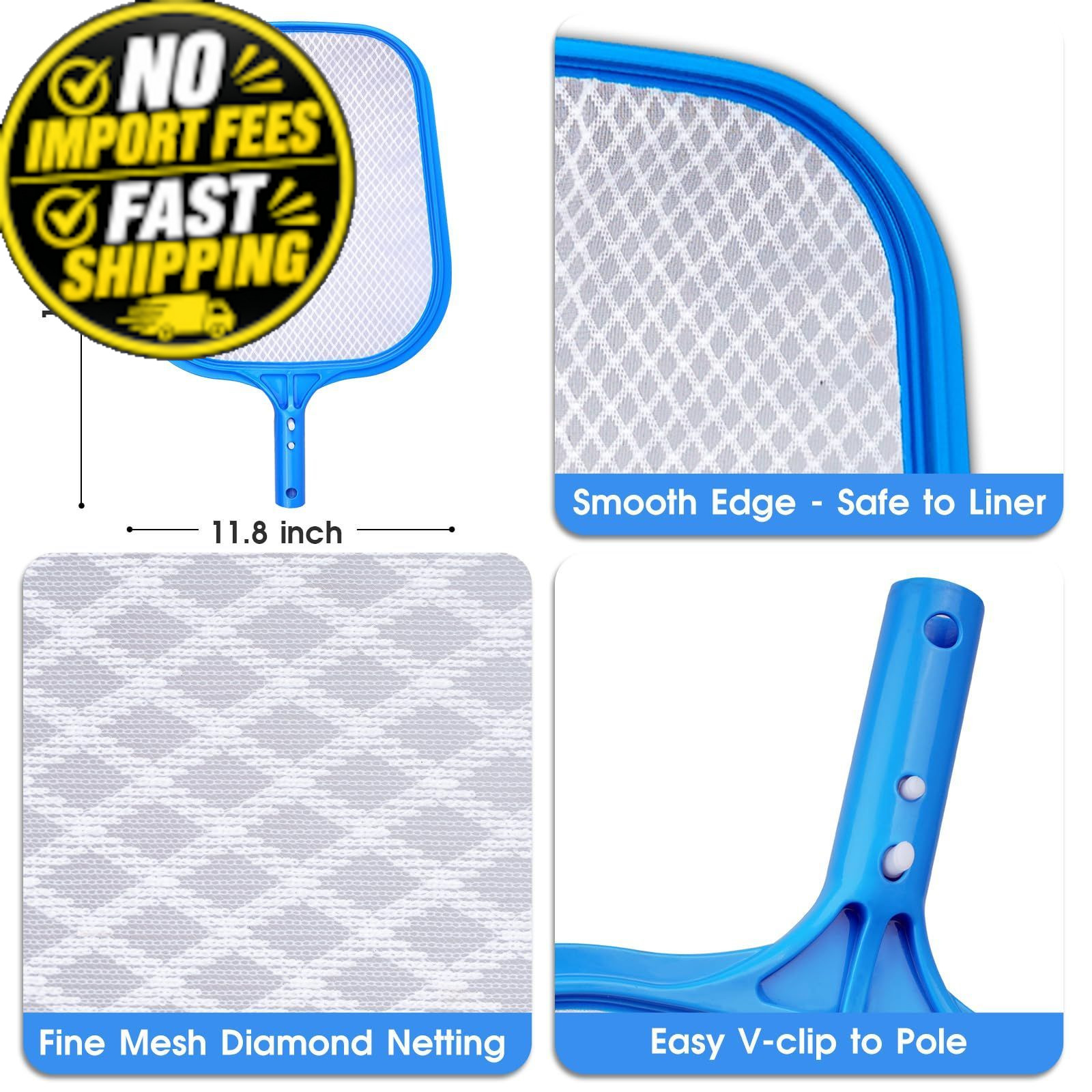 3-in-1 TidyMister Pool Cleaning Kit – 18 » Set(without pole), Blue