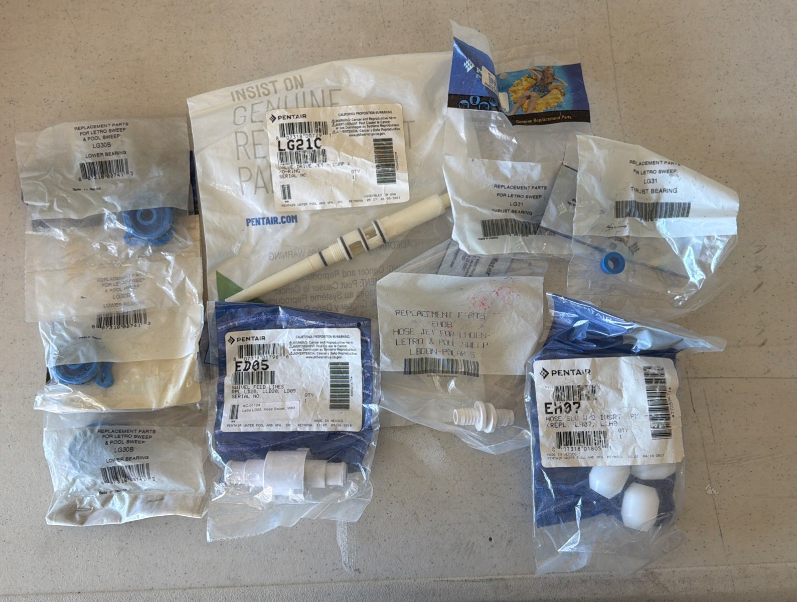 PENTAIR LETRO POOL CLEANER PARTS & MISC LG31 EH07 EH08 2D05 Repair Spare Parts