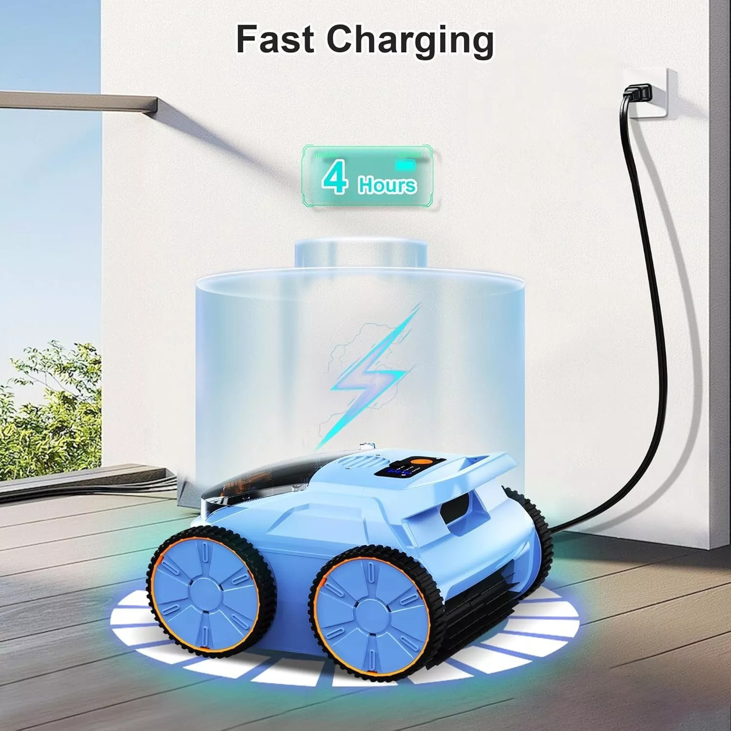 Cordless Robotic Pool Cleaner Pool Vacuum for Inground Pools Up to 2150 Sq.ft