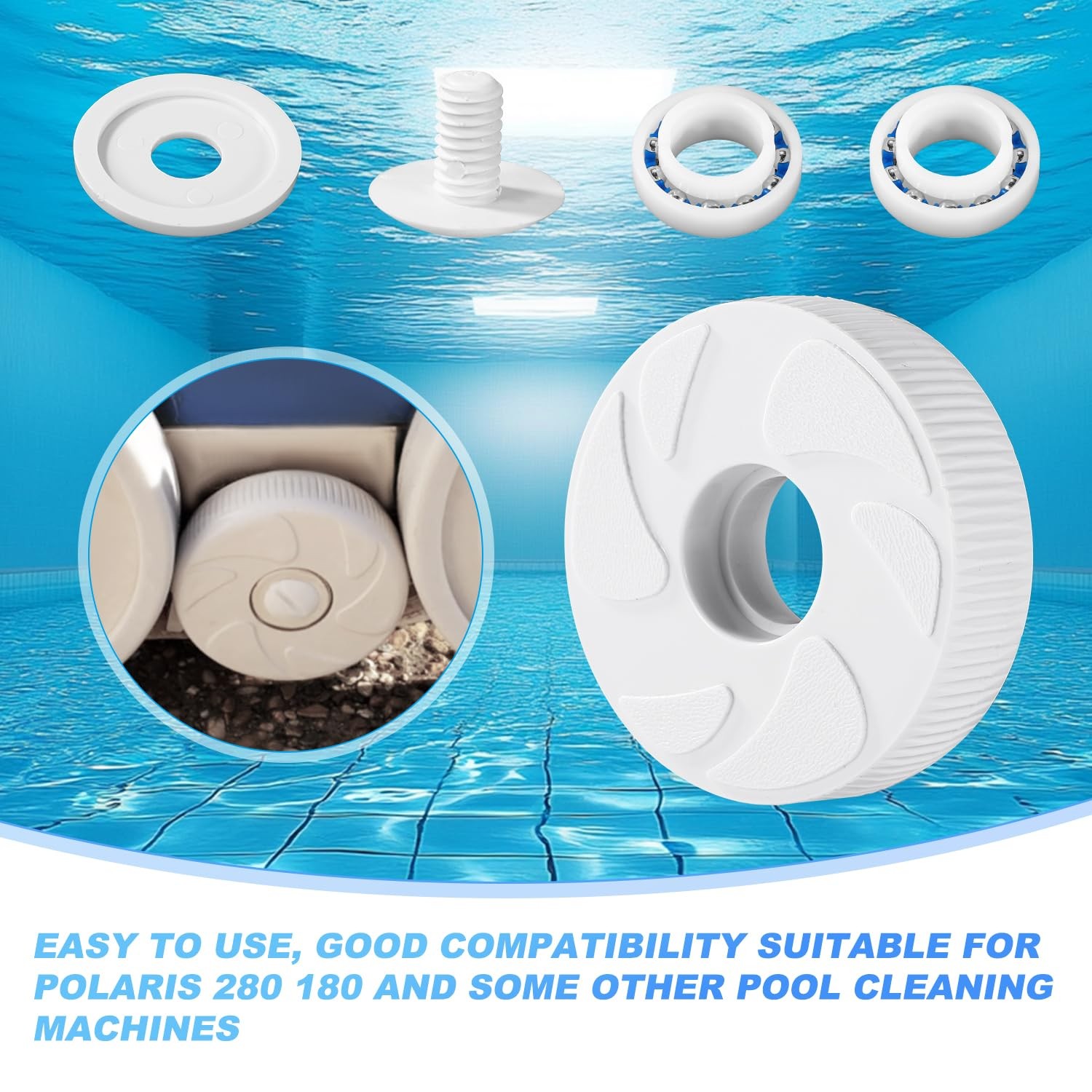 Pool Cleaner Idler Wheel Replacement Kit for Polaris 280 180 ABS Metal C16 C36