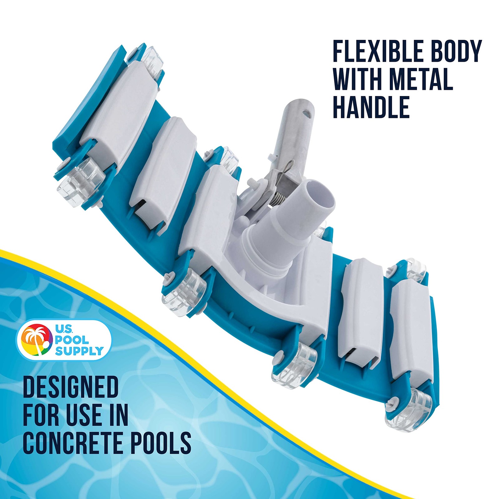 U.S. Pool Supply 14&Prime; Manual Vacuum Head for Inground 14 Inch, White/Teal