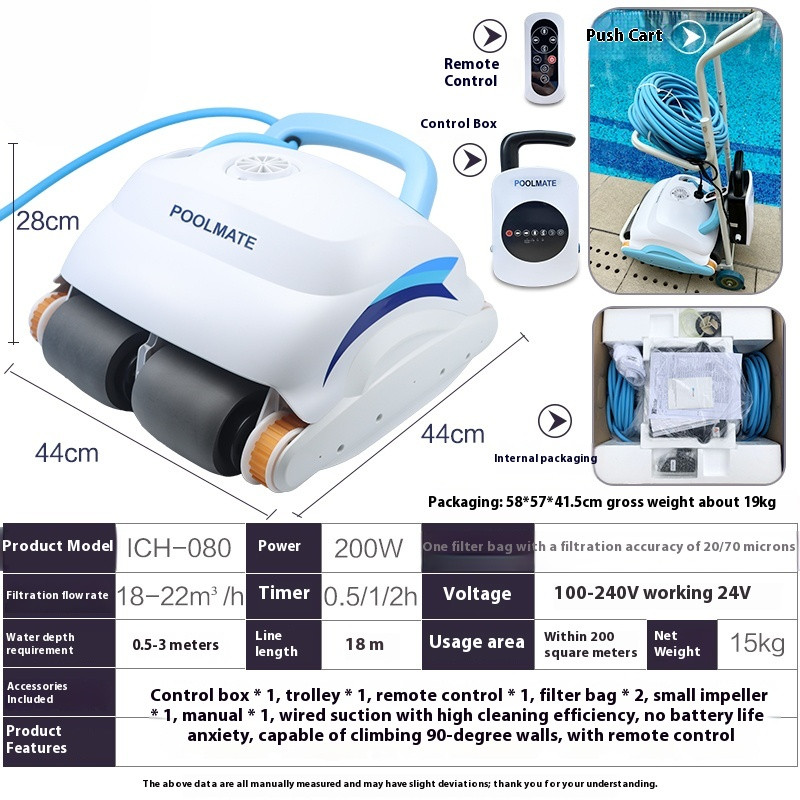 Swimming Pool Vacuum Cleaner Automatic Cordless Underwater Cleaning Machine 220V