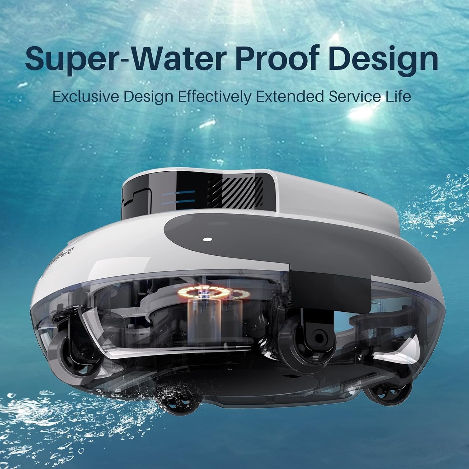 Cordless Robotic Pool Cleaner – Dual 30W Motors 100Min Runtime, for Flat Bottom