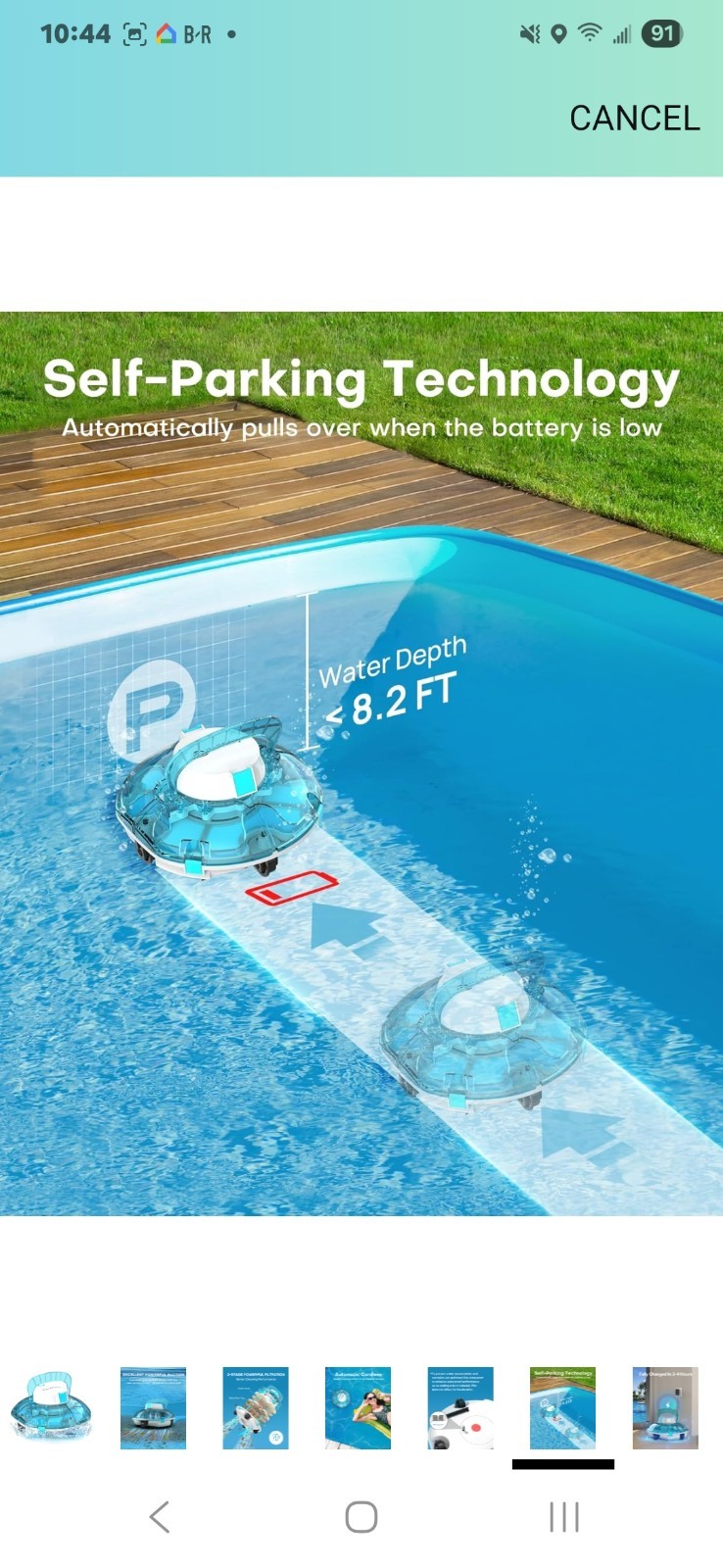 (238)(2025 Upgrade) Cordless Robotic Pool Cleaner, Lasts 75 Min, Automatic…