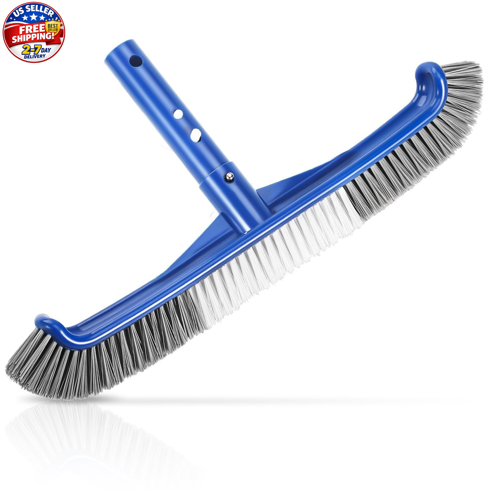 Pool Brush Head, Scrub Brush with Premium Nylon Bristles,Curved Ends High-Effici