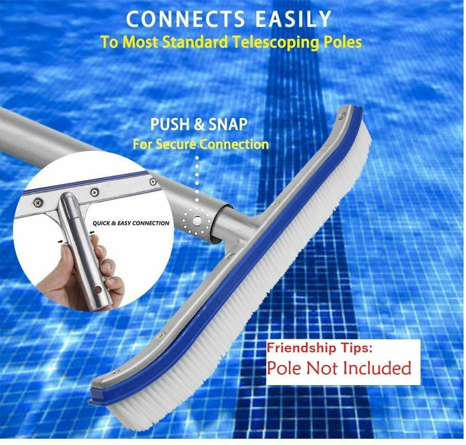 US (3 Styles) Aluminium Swimming Pool Cleaning Brush Head Heavy Duty Wall Floor