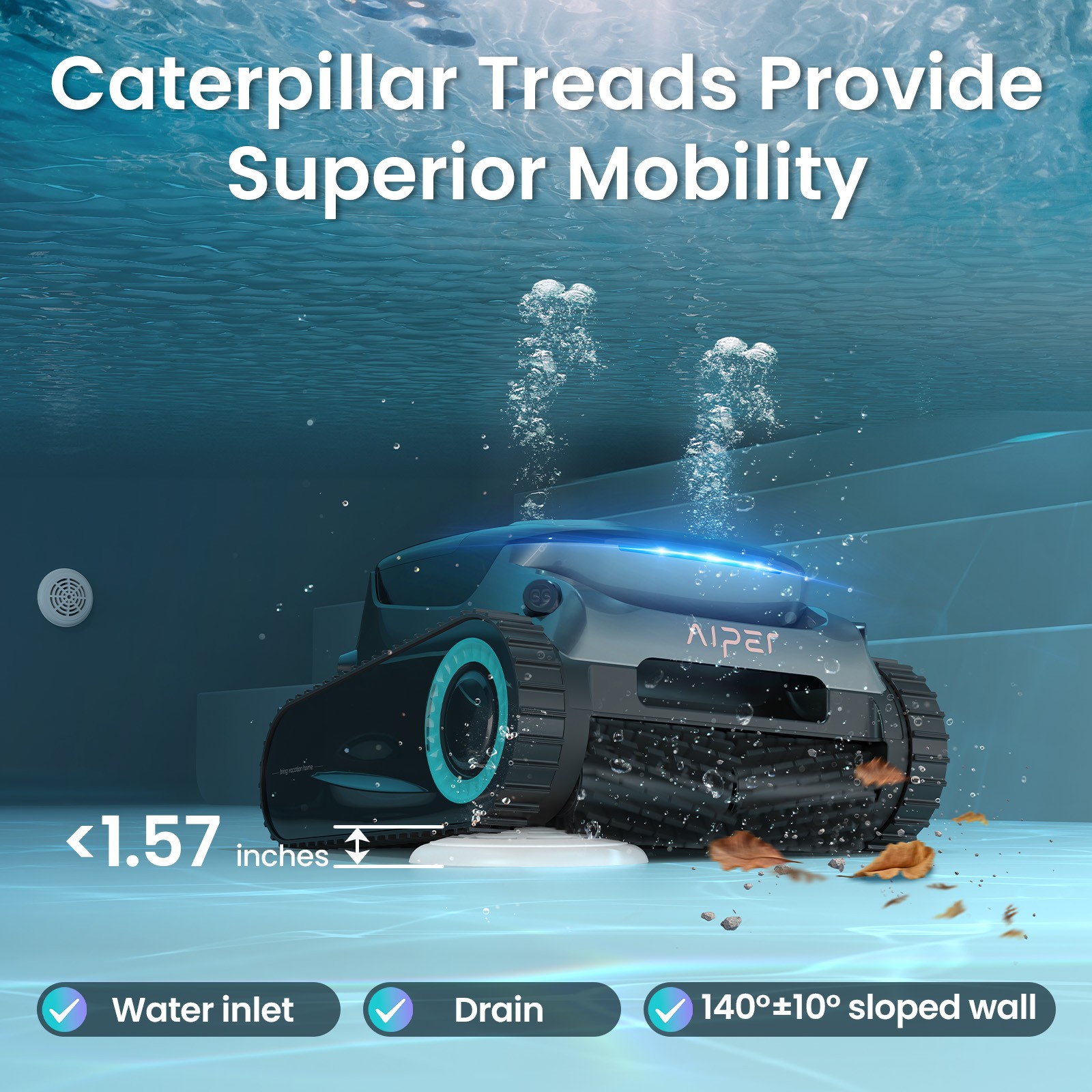 AIPER Scuba S1 pro Pool Cleaner Robotic Pool Vacuum for All Types Pools Black