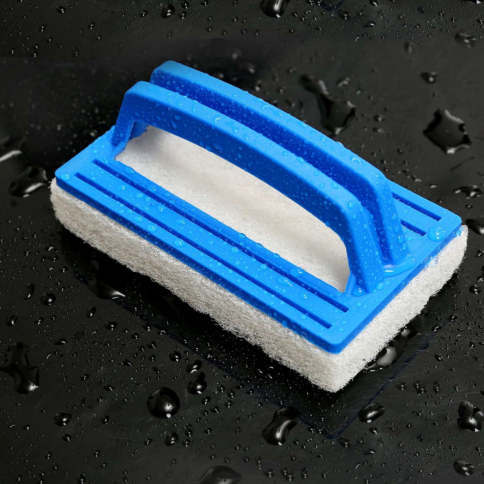 2 Pack Hand-Held Pool Scrub Brush,Scrubbing Scouring Sponge Pad for4809
