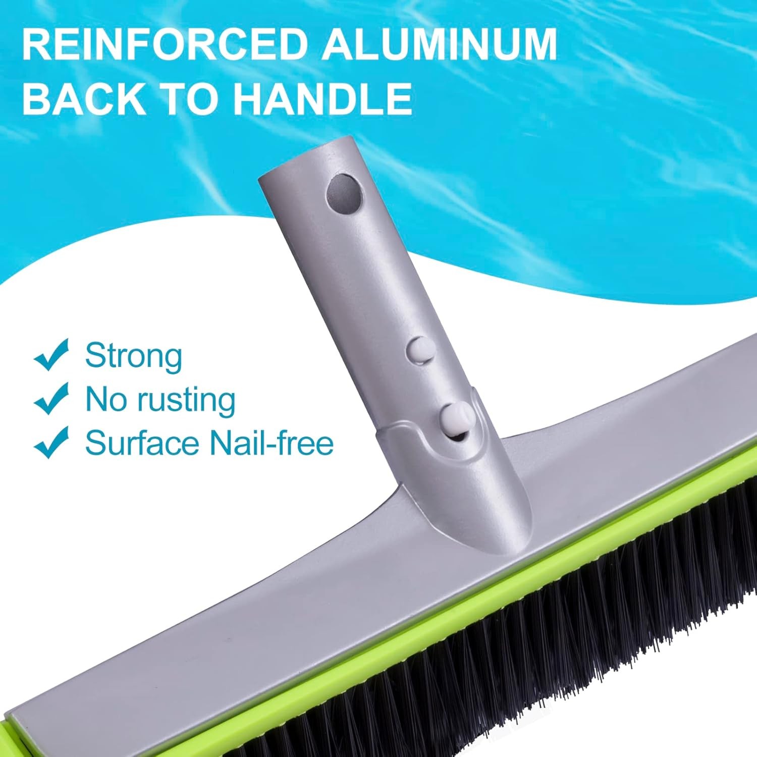 Sepetrel 17.5&Prime; Pool Brush Head for Cleaning Walls,Heavy Duty Inground/Above Grou
