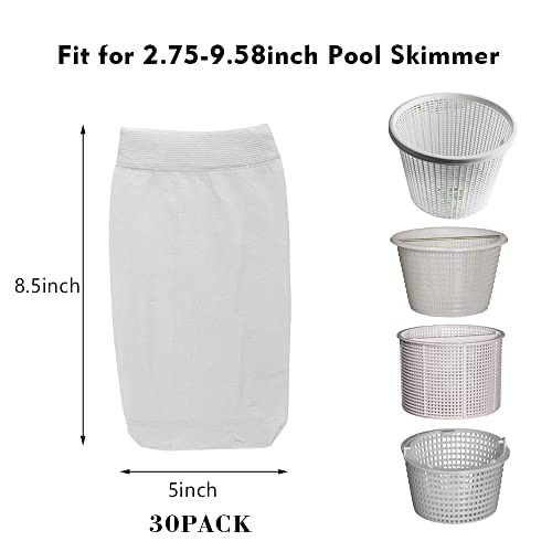 30 PK Pool Skimmer Socks Fine Mesh Fit for Swimming Pool Spa Pre-Filter Savers