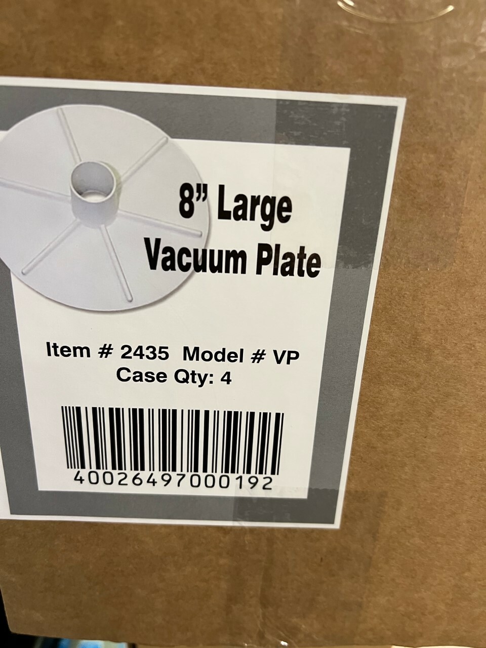 Aqua EZ Plastic Vacuum plate Item #2435Model #VP (Box of 4)
