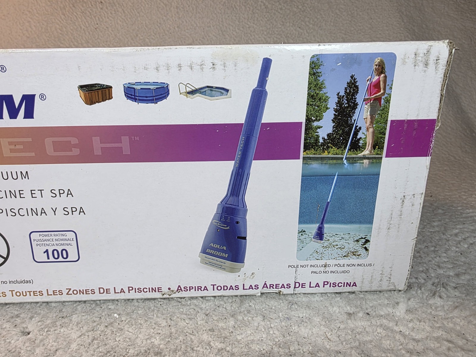 Water Tech Pool Blaster Aqua Broom Handheld Battery Operated Spa & Pool Vacuum