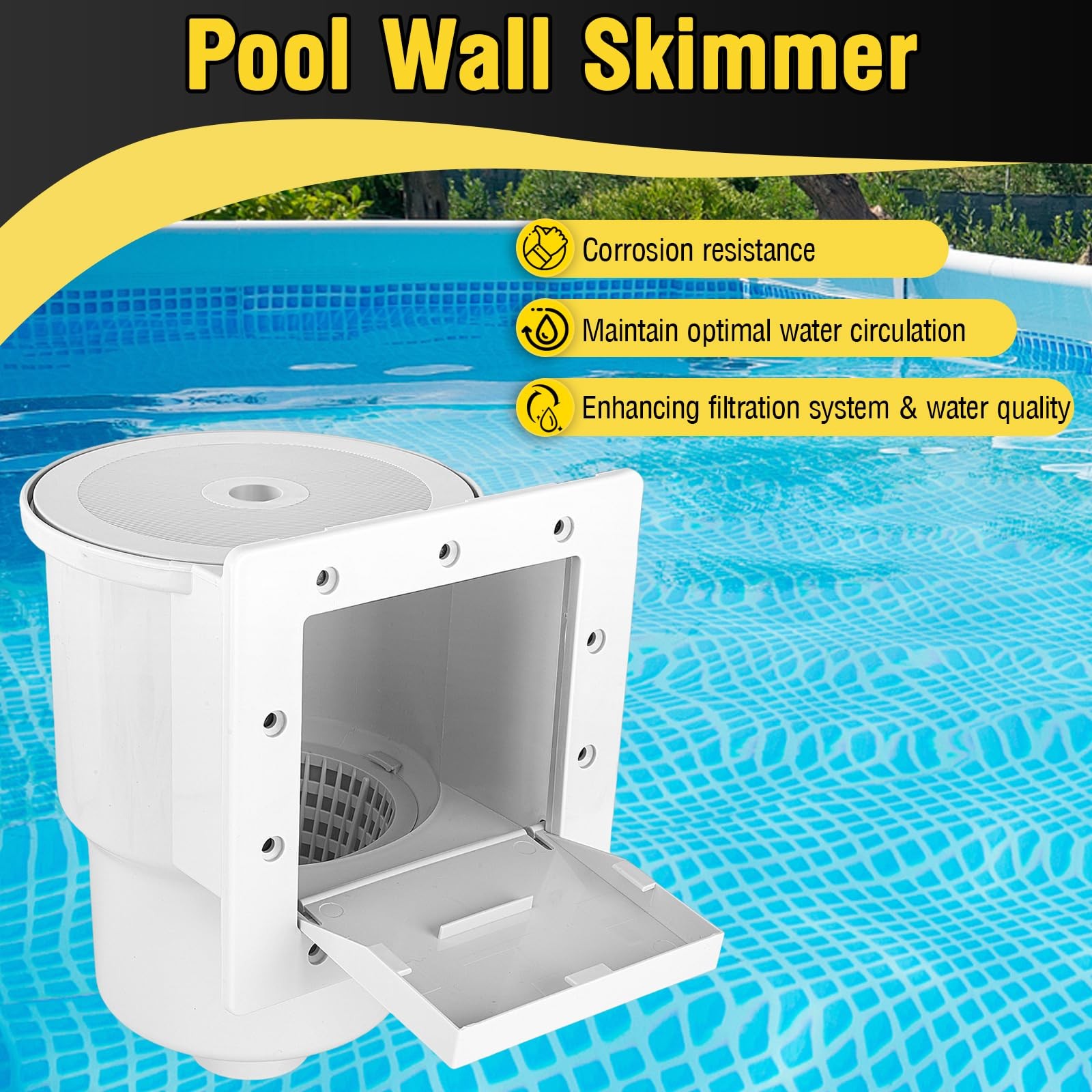 VECKYJL Above Ground Pool Skimmer Kit, Standard Thru-Wall Skimmer, Pool Wall …