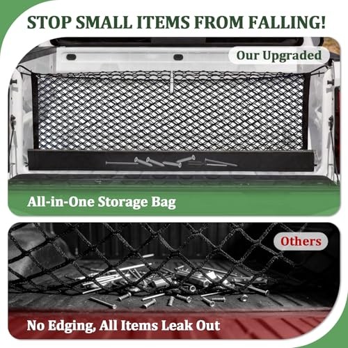 3-Layer Cargo Net Zipper Bag Truck Bed Net for for Toyota Tundra 2007-2026