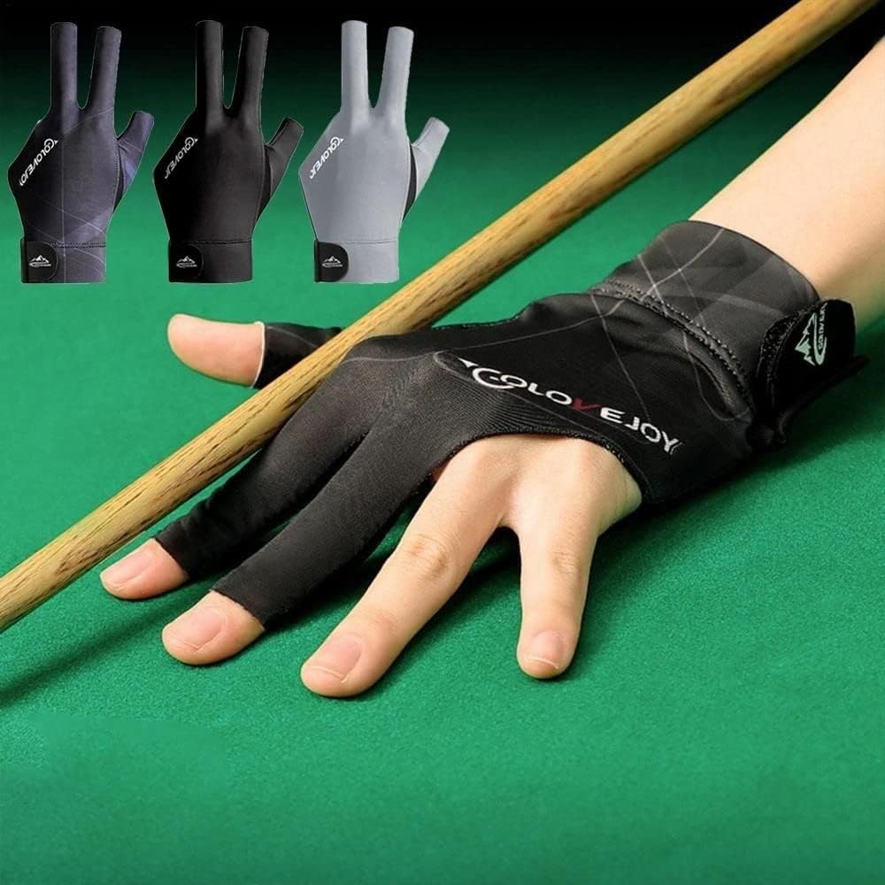 2 PCS Breathable Pool Gloves, Spandex Snooker Left Hand Three Fingers Glove, …