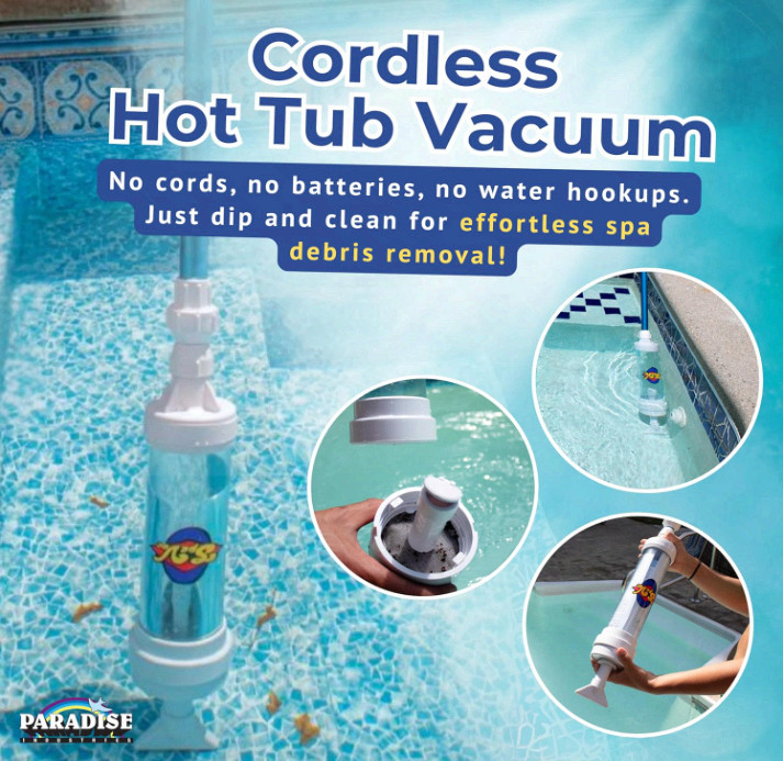 6250 Paradise Power Spa Vacuum – Manual Spa Vac for Hot Tub, Pool Stairs & Spas