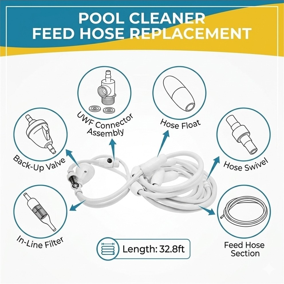 Pool Cleaner Feed Hose Replacement for Polaris 280 380 180 3900 & G5 4643