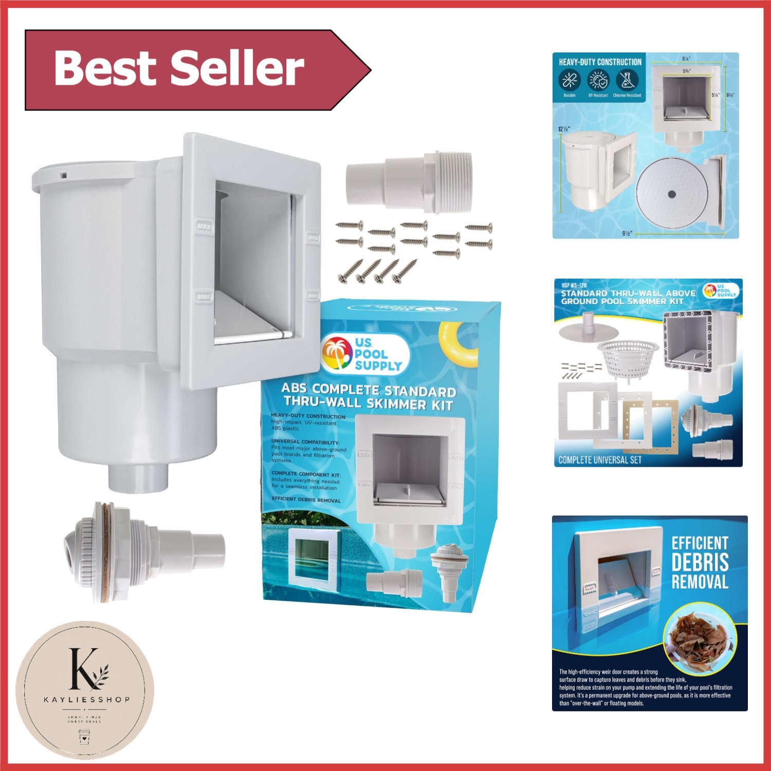 9.25-Inch Pool Skimmer Kit with Efficient Weir Door – Compatible with SP1091LX