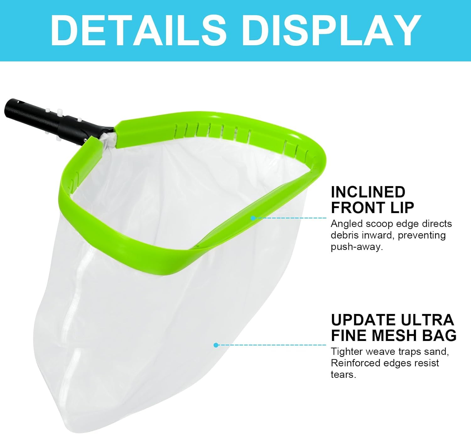 Professional Ultra Fine Mesh Pool Leaf Skimmer Net for Cleaning
