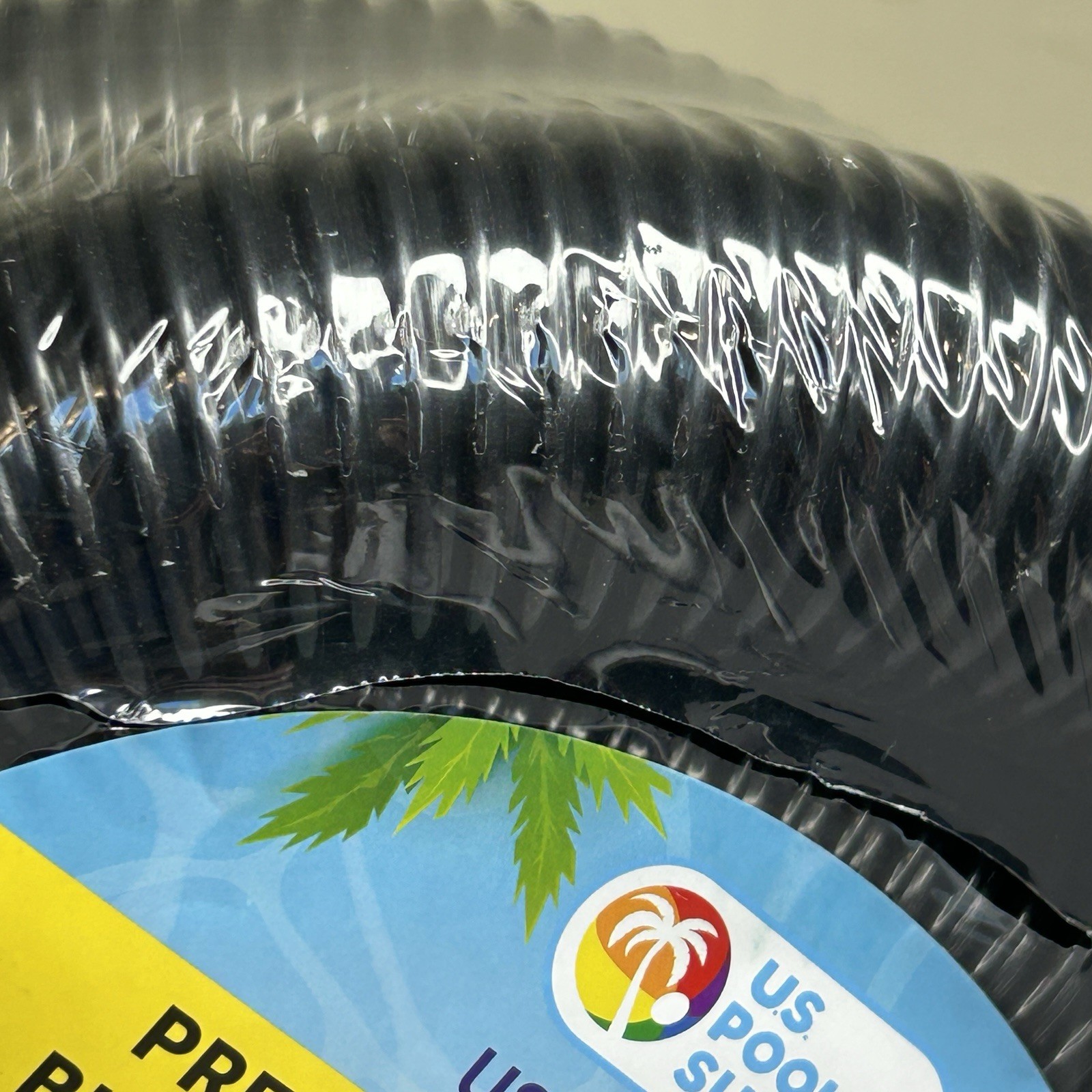 US Pool Supply 1.5in x 8ft Premium Heavy Duty Black Pool Filter Hose 2 Cuffs NEW