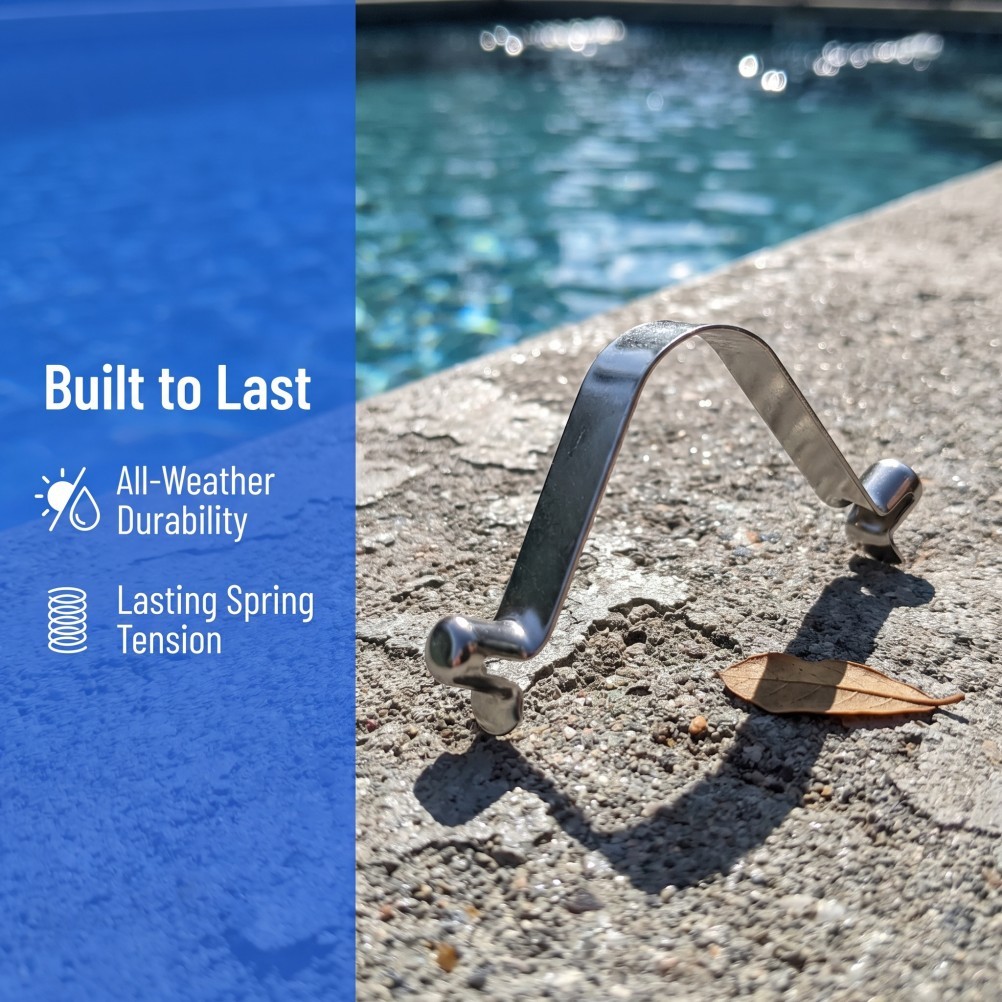 5pcs Stainless Steel V-Clips for Pool – 8mm Poles Butterfly Clips – Pool