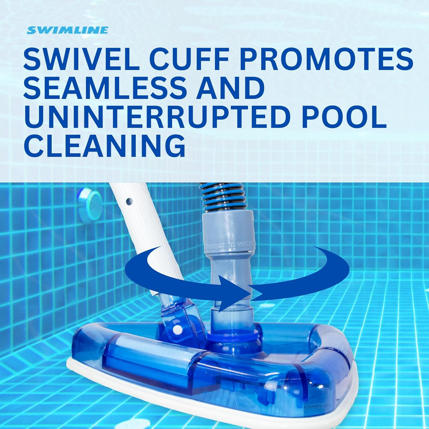 HYDROTOOLS Swimming Pool Spiral Wound Vacuum Hose with Kink-Free Swivel Cuff 1.5