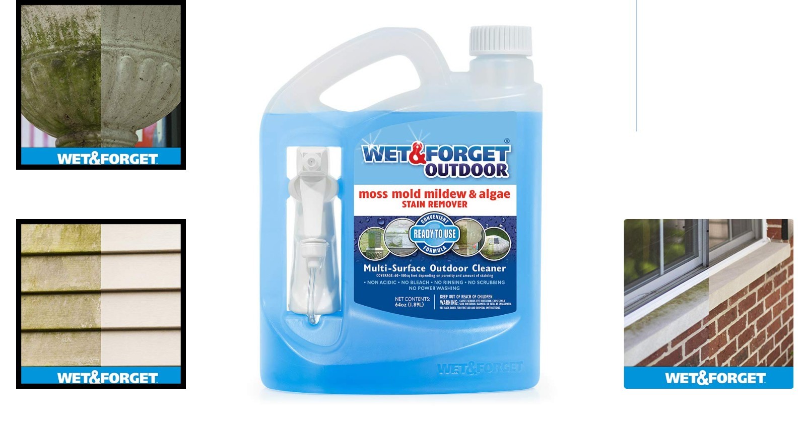 64oz Multi-Surface Cleaner – Effortless Moss & Algae Stain Remover for Outdoors