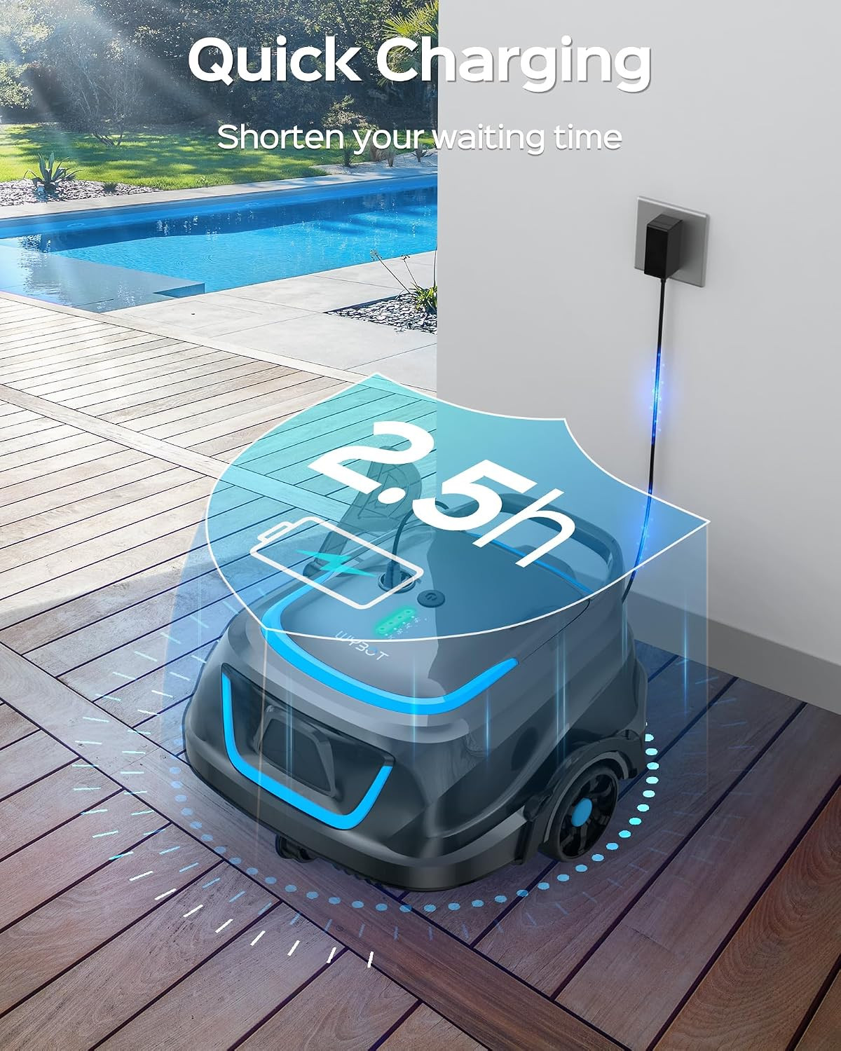 WYBOT A1 Robotic Pool Cleaner – Dual-Layer Filtration, Strong Suction, 130 Mins