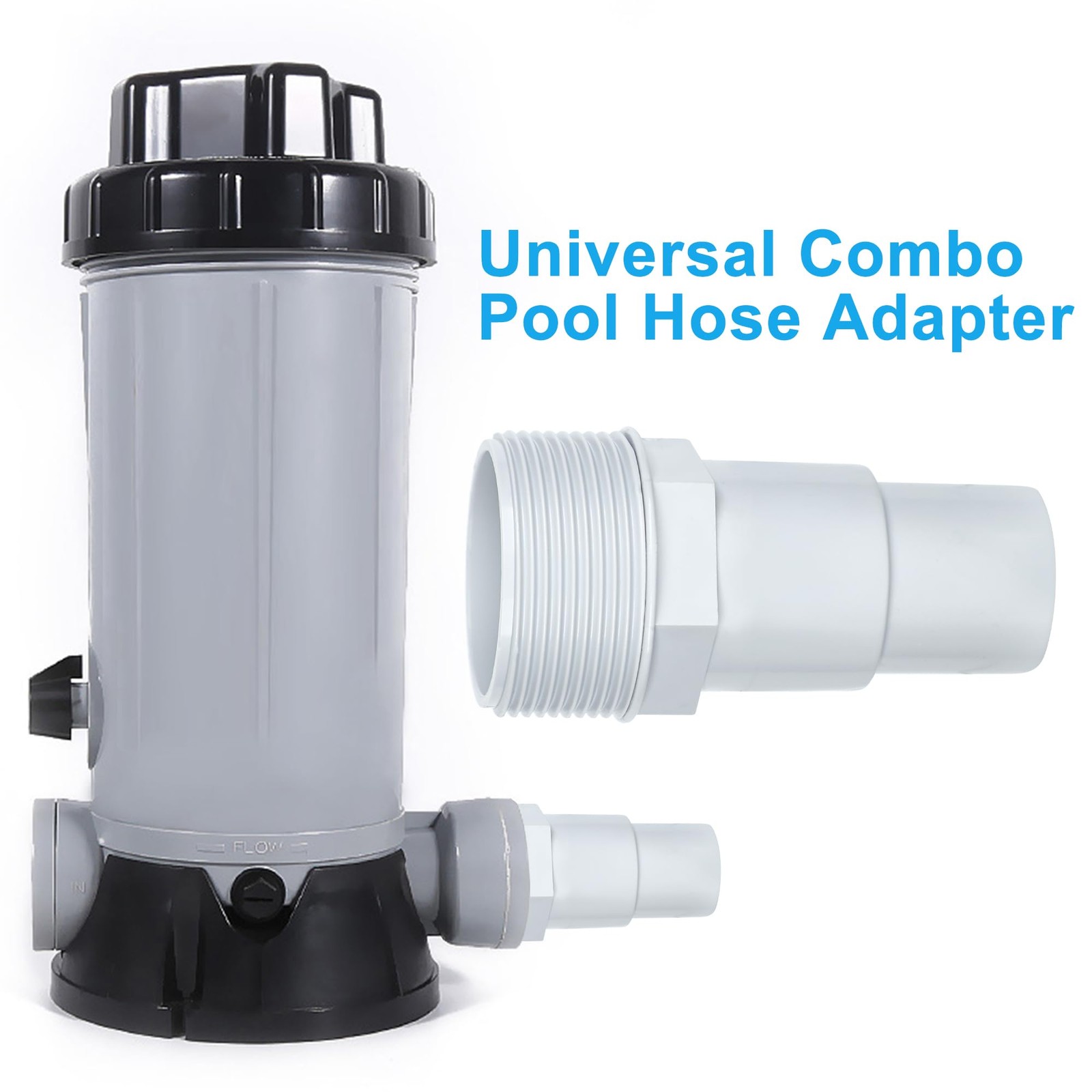 4 Pack Universal Combo Pool Hose Adapter 1.5 inches or 1.25 inches, Gray