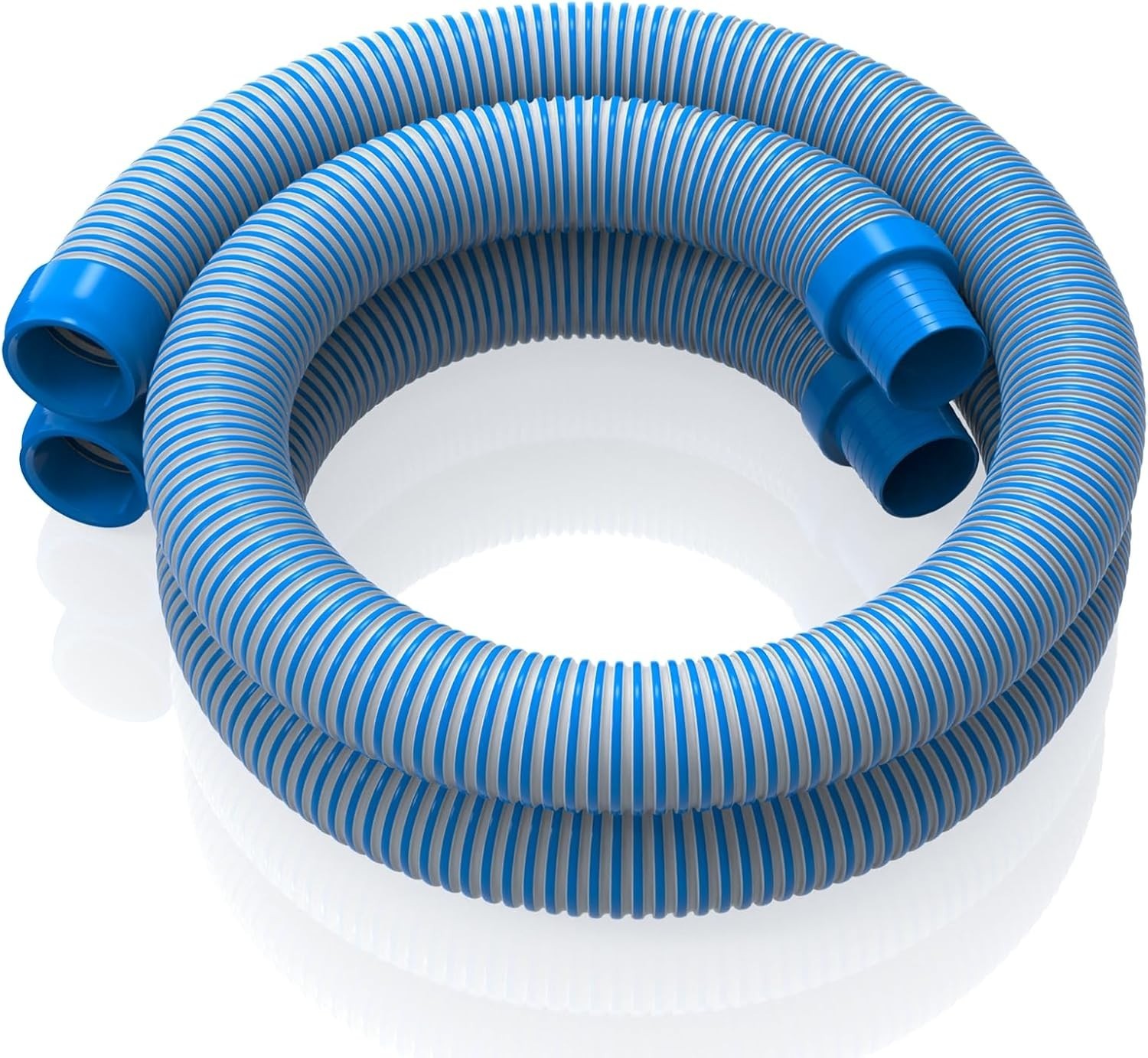 Pool Vacuum Hose 2-Pack, 40&Prime; Spiral-Wound, Blue