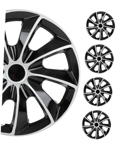 Snap On Hubcap Rimch Auto Tire Replacement Exterior Cap OEM Steel 15 in black
