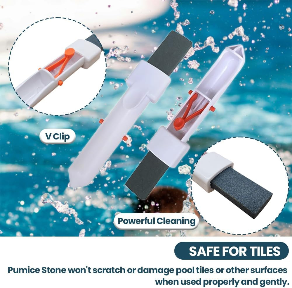 3pack Pool Pumice Stone for Cleaning, Remover Pool Cleaning Tools with Handle…