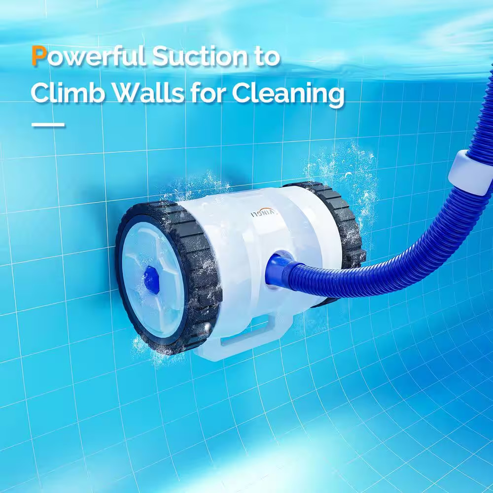Automatic Suction Pool Vacuum for Plat Pool Climbs Walls with 39. 6Ft Hose