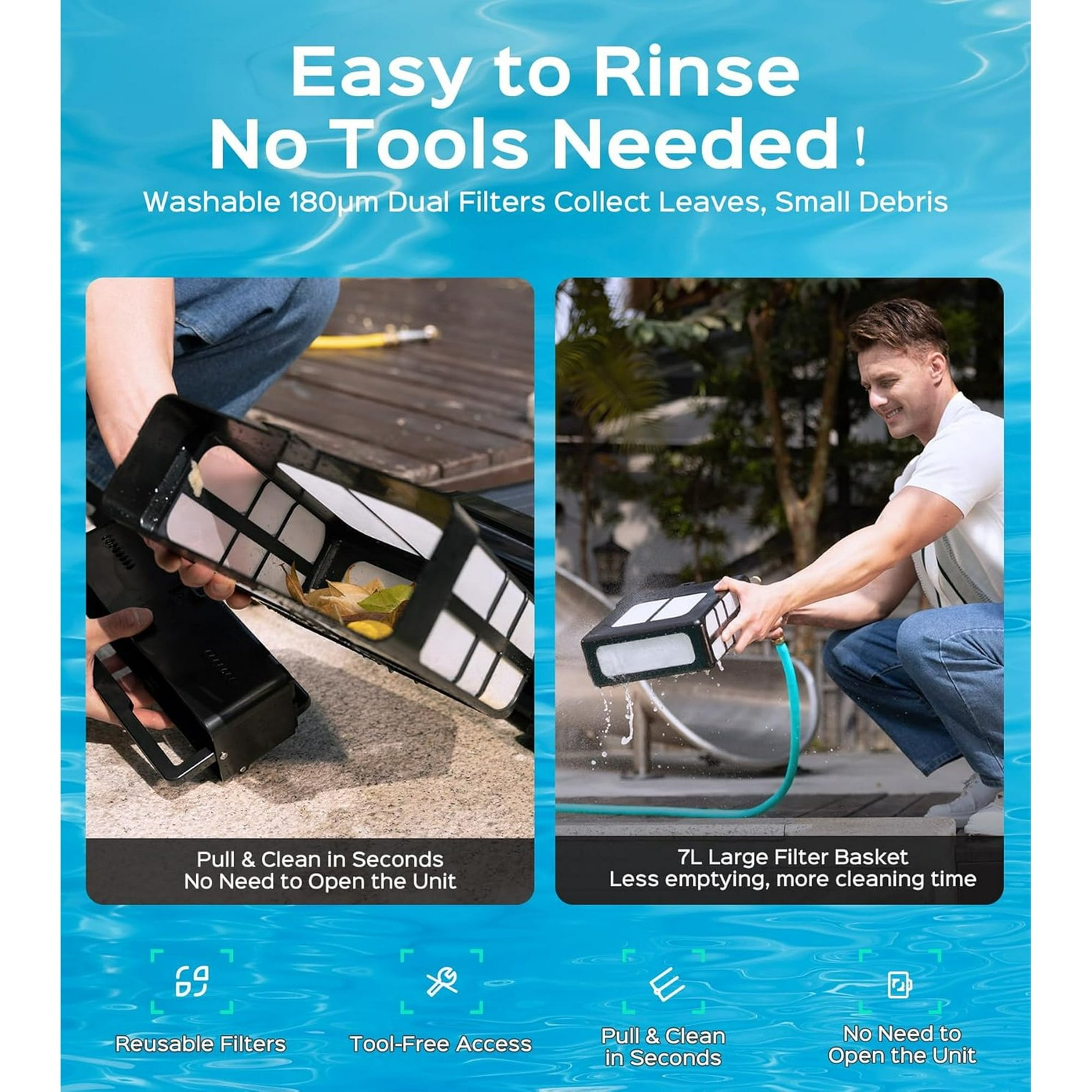 WYBOT C2 Vision AI Robotic Pool Cleaner with F1 SolarPowered Pool Skimmer Bundle