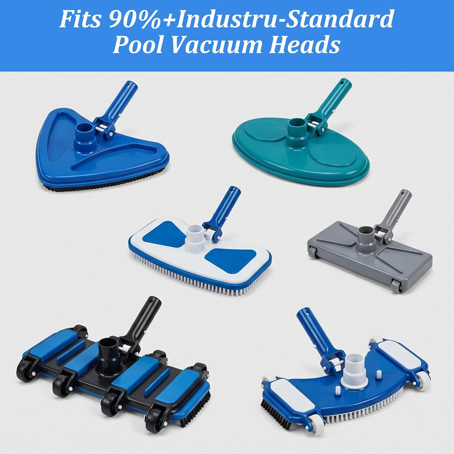 6 Pcs Pool Brush Clips, V-Shaped 304 Stainless Steel Pool Pole Clips, Double
