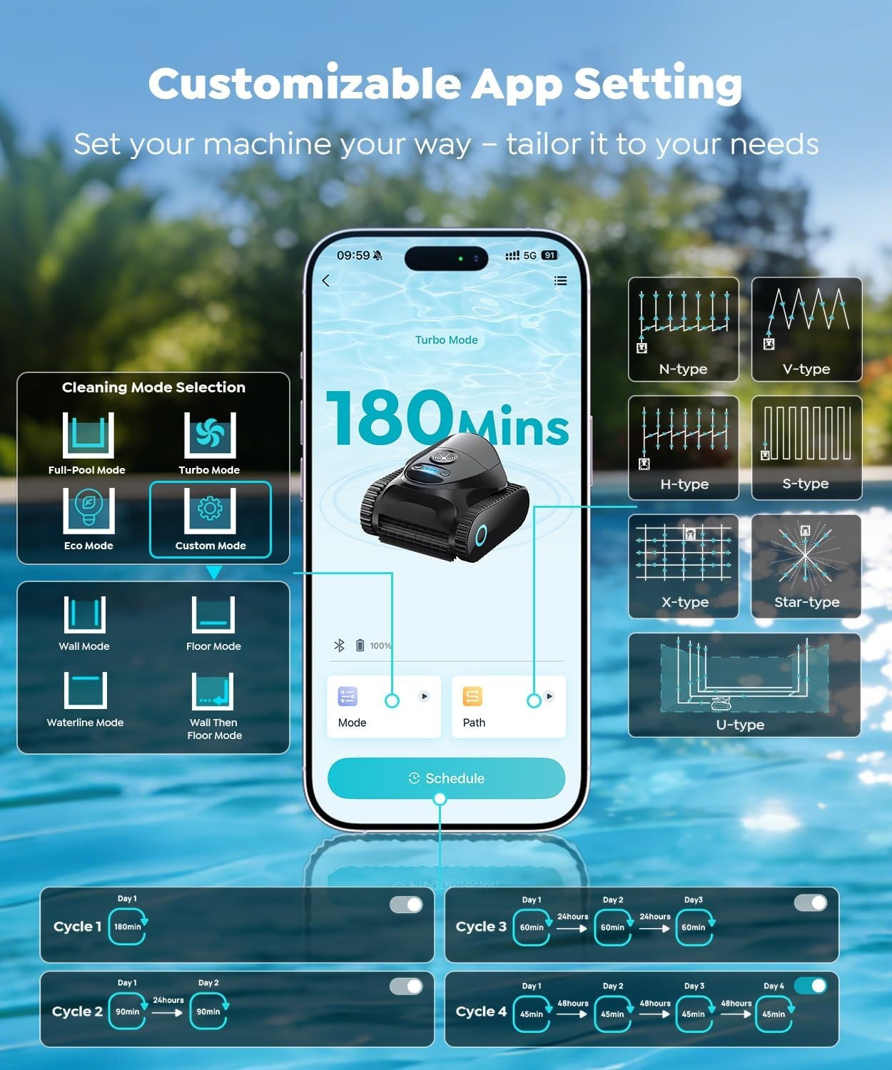 TALOSBO C1 Cordless Robotic Pool Vacuum Cleaner
