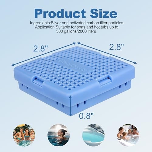 2 Pack Hot Tub Mineral Cartridge, Silver Ion Freshwater Salt System 2 – Pack