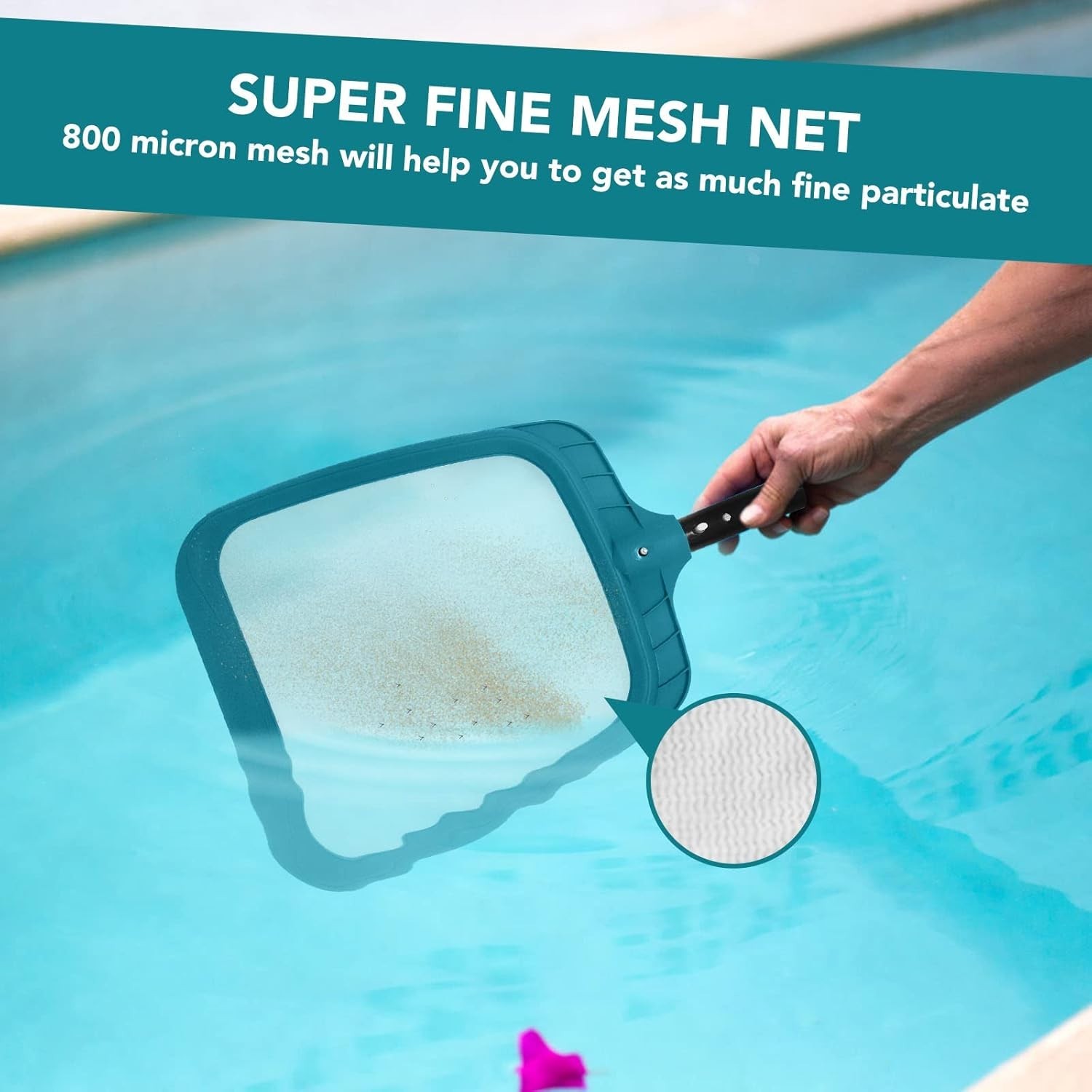 Durable Pool Skimmer Net: Ideal for Fast Cleaning of Pools, Hot Tubs & Spas