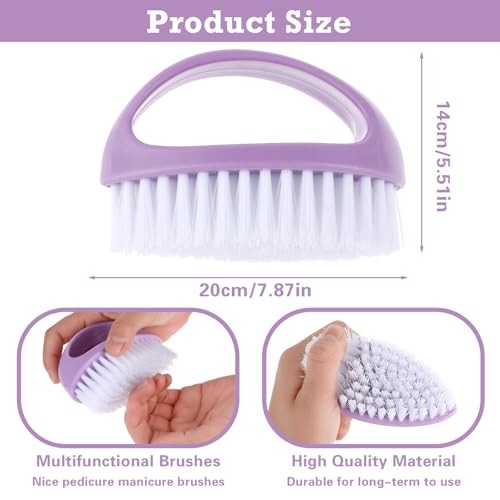 2 Pcs Hand & Nail Brushes – Heavy Duty Scrub Clean Brushes – Green, Purple