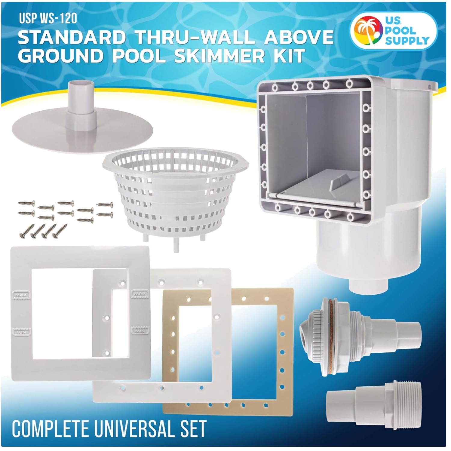 Thru-Wall Pool Skimmer Kit – Universal Set, ABS Construction