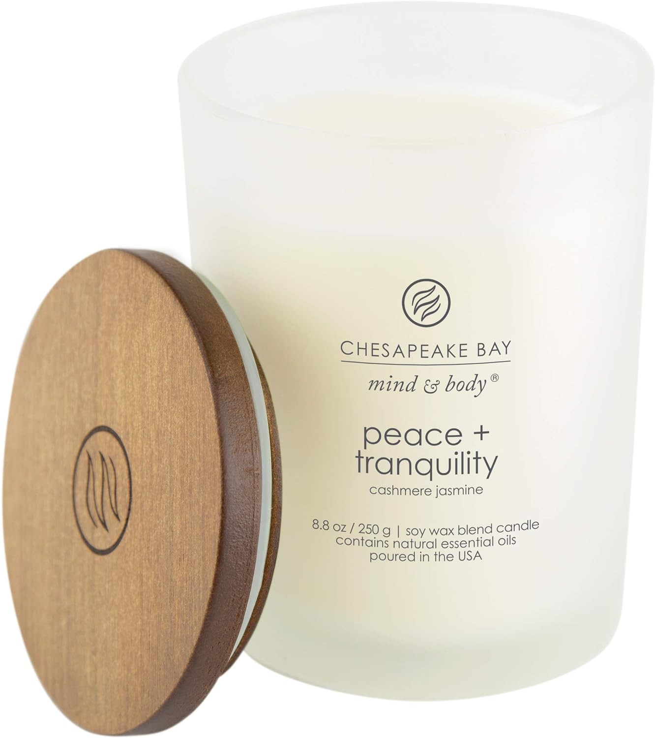 Scented Candle Peace + Tranquility (Cashmere Jasmine) Medium Jar Home Décor