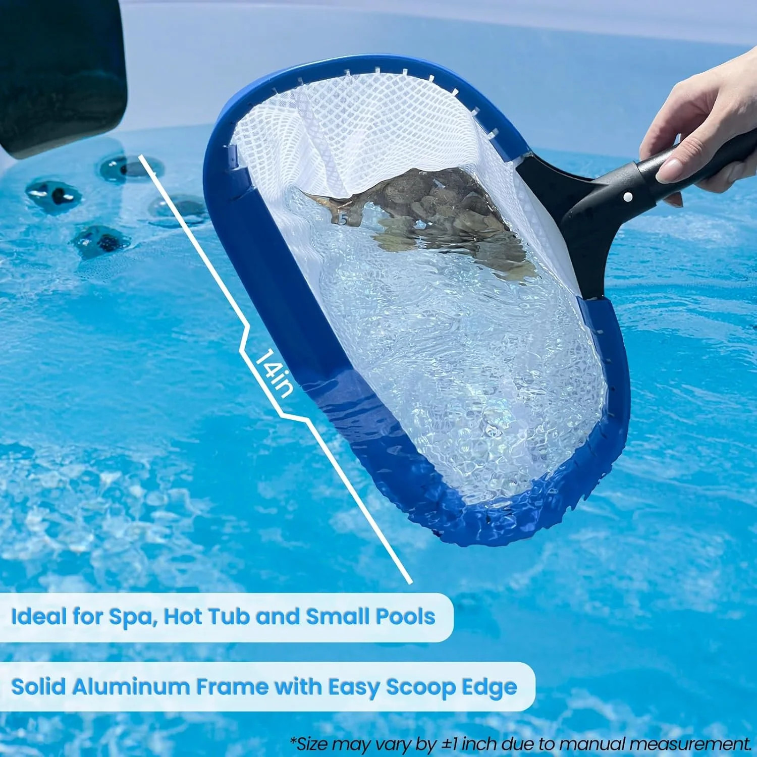 Poolvio 14&Prime; Pool Skimmer Net – Heavy Duty Leaf Net with Aluminum Frame with Diam