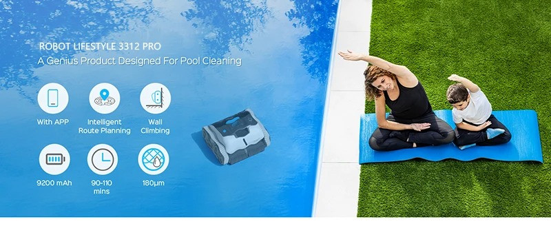 Robotic Swimming Pool Cleaner Wireless Automatic 3312 PRo Wifi App Control More