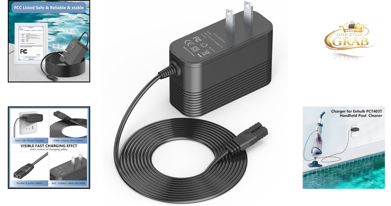 21.5V Charger for Enhulk 20V Handheld Pool Vacuum Cleaner Fast Charging Cord