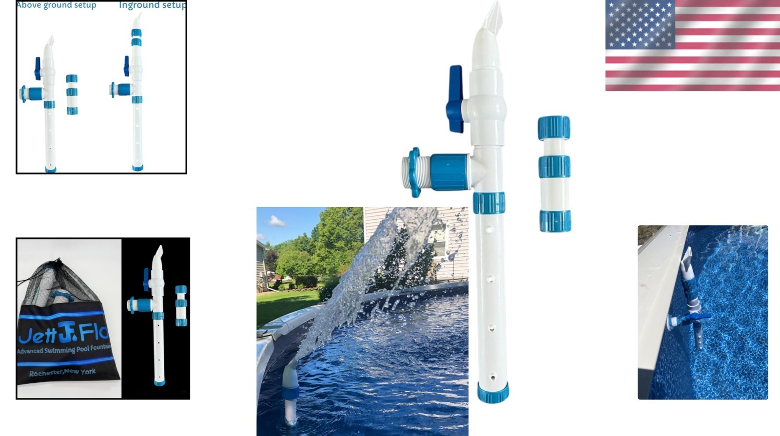 Inground & Above Ground Pool Fountain – 10x Circulation